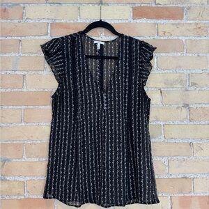 Joie  Black Floral Blouse